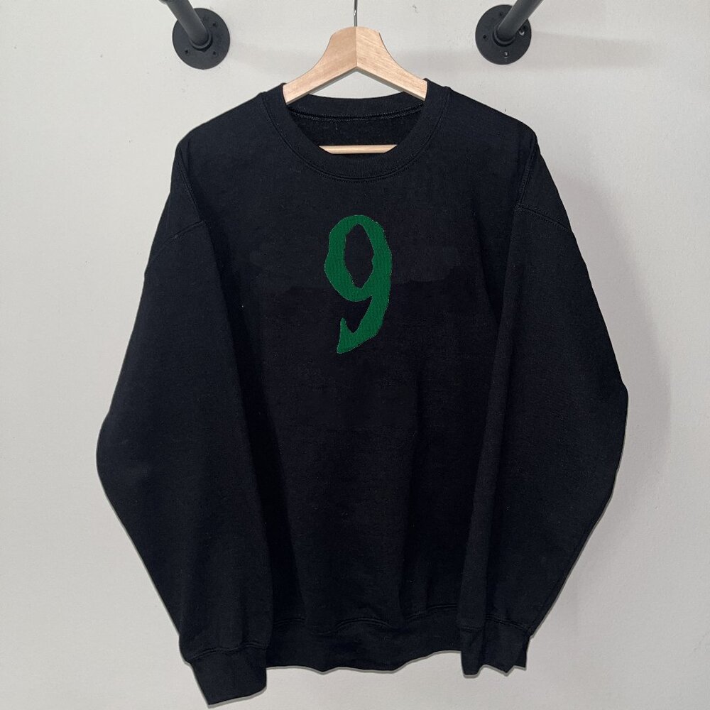Black Green 9 Avant Garde Animation Film Movie Y2K Crewneck Sweatshirt